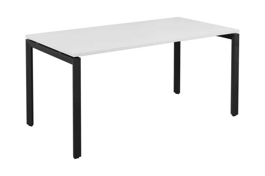 SEK-U - 16 stůl kancelářský, kovová podnož černá, deska 25 mm, široký 1600 mm, bílá